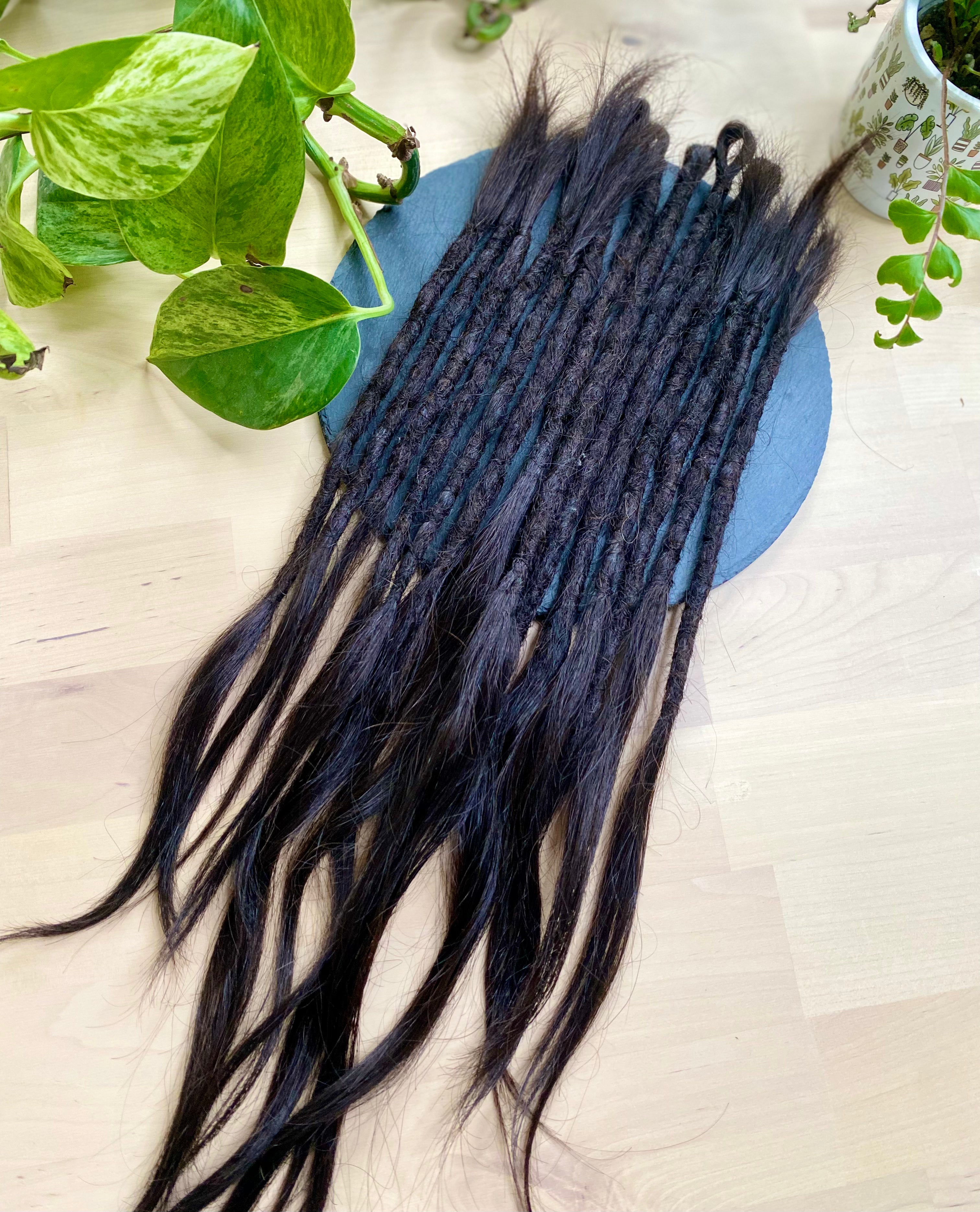 Human Hair Dreadlock Extension - Dark Brown