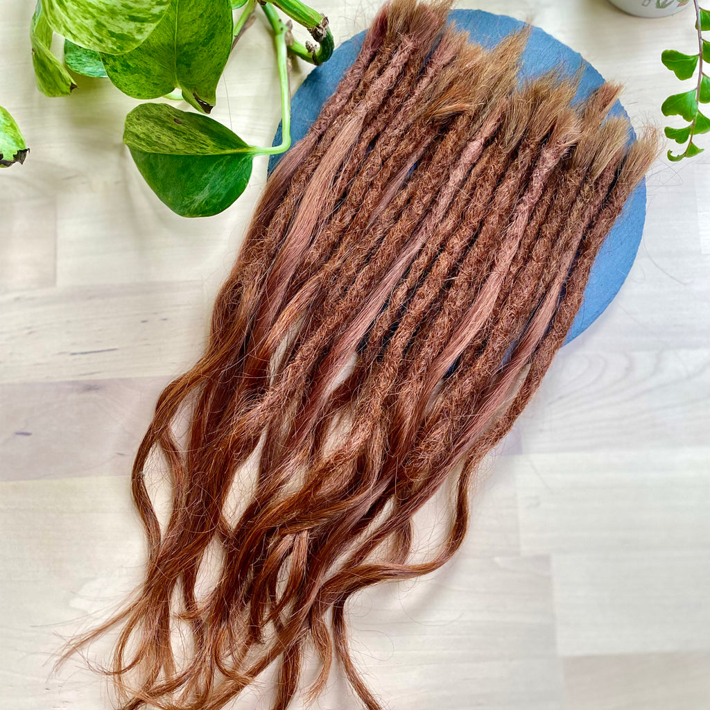Human Hair Dreadlock Extension - Amber Copper
