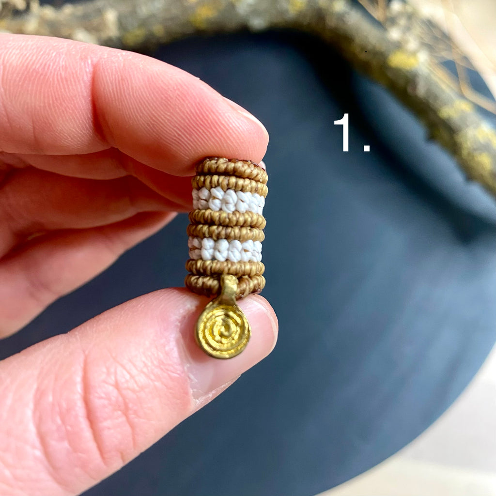 Macrame Dread Bead - Golden Pendant Collection
