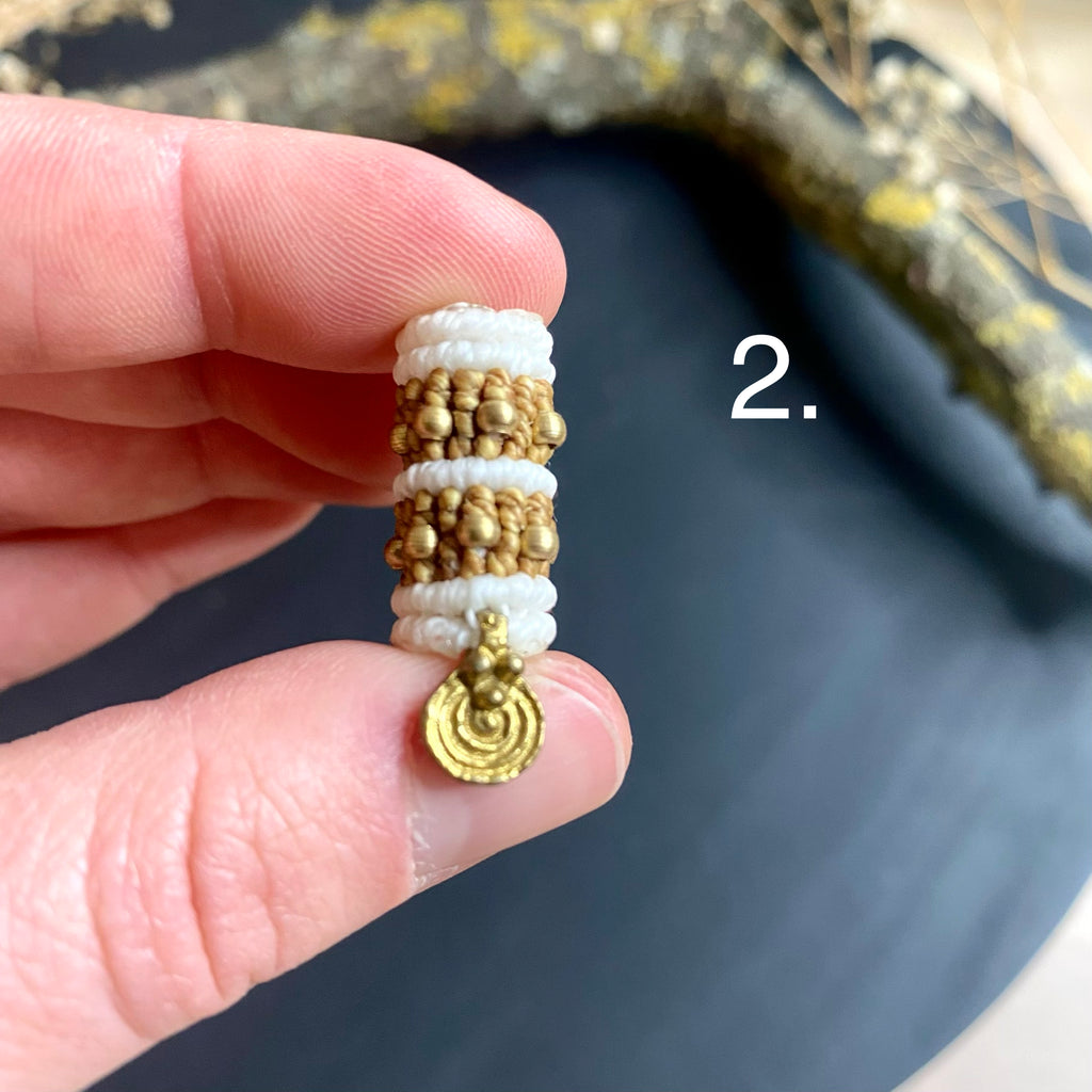 Macrame Dread Bead - Golden Pendant Collection