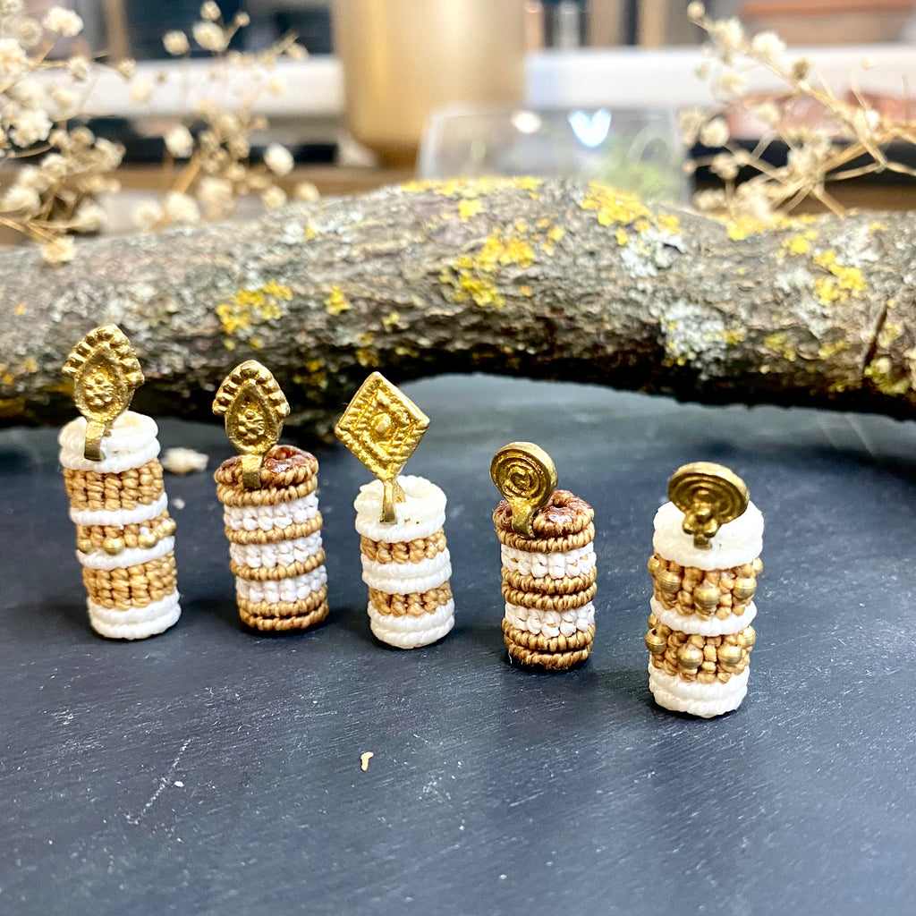 Macrame Dread Bead - Golden Pendant Collection